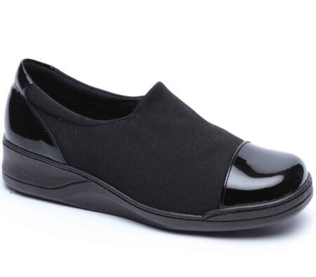 נעלי נוחות ריילי שחורות בשילוב שחור לקה
