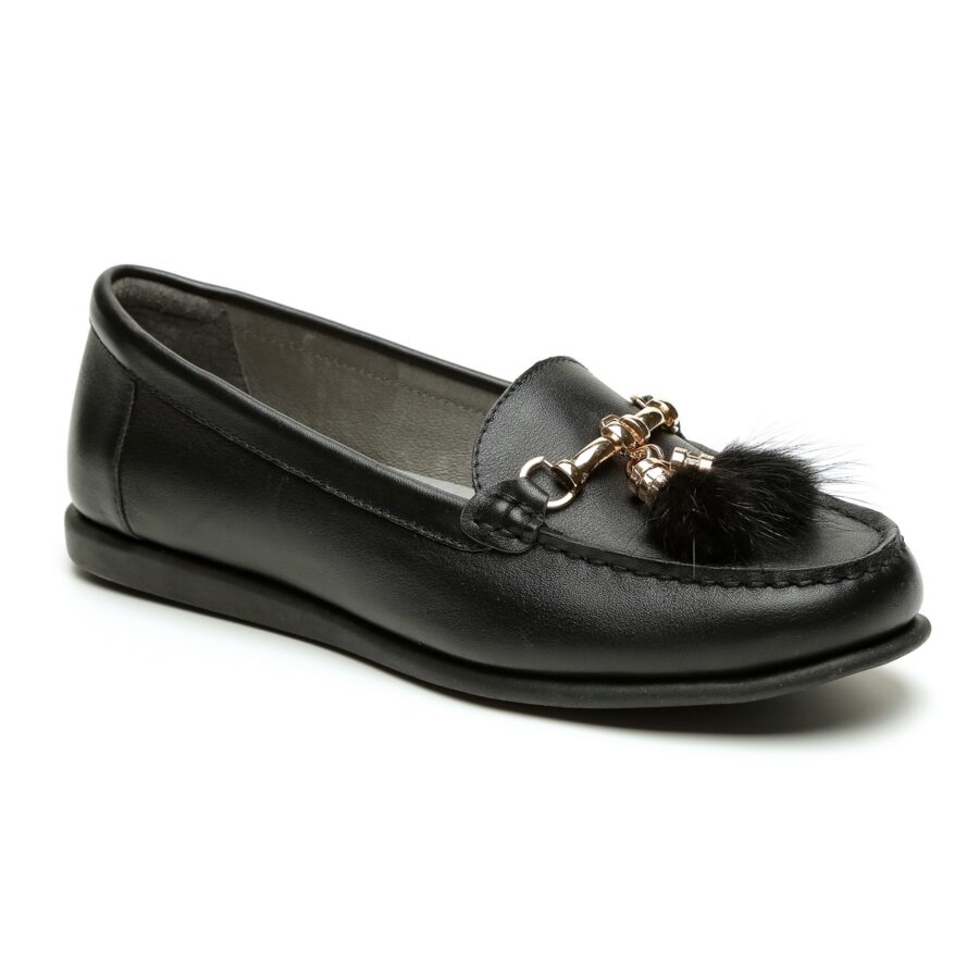 נעלי מוקסין נוחות בצבע שחור