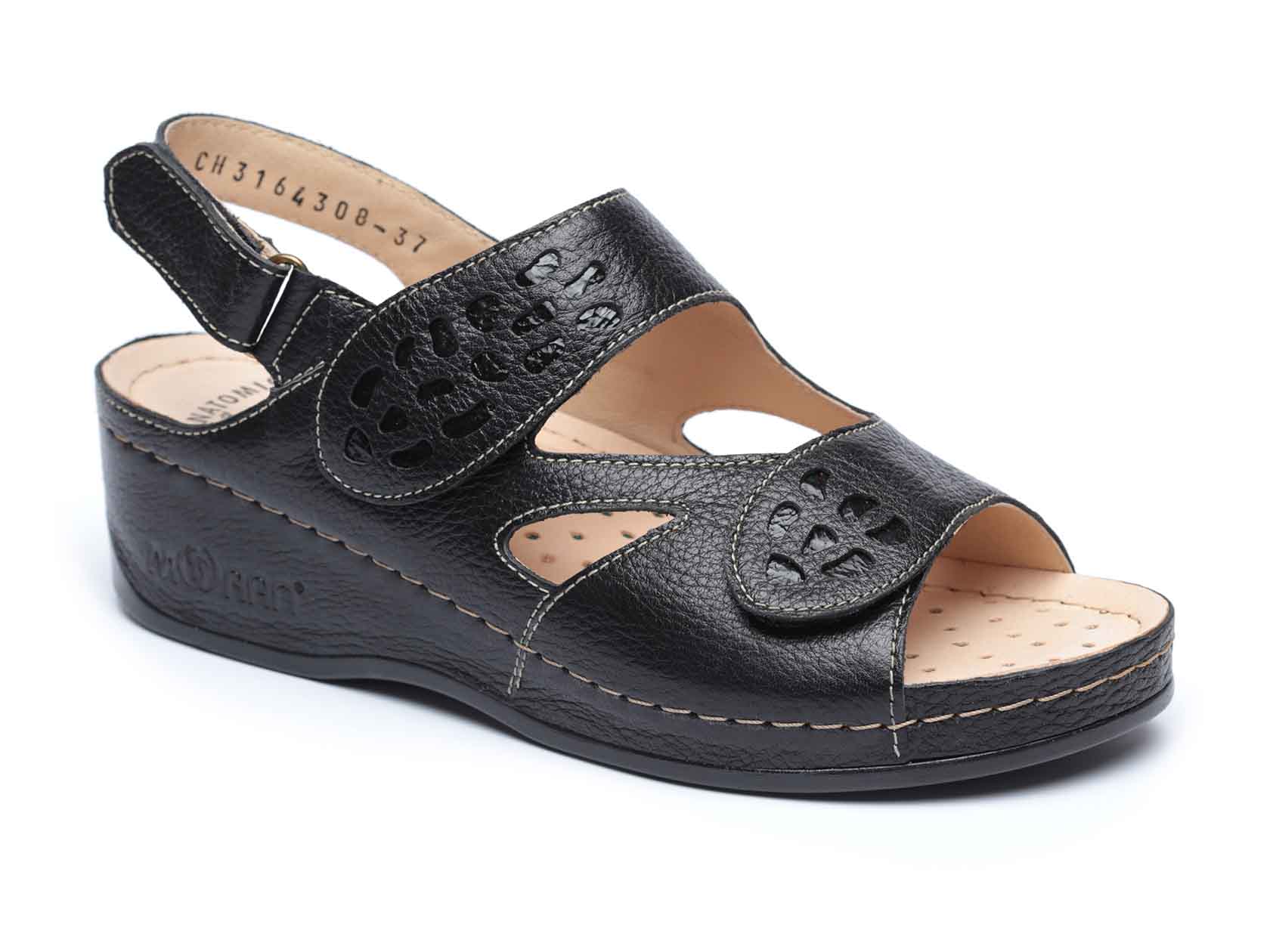 סדנלים בצבע שחור - סנדלי נוחות של נעלי מורן